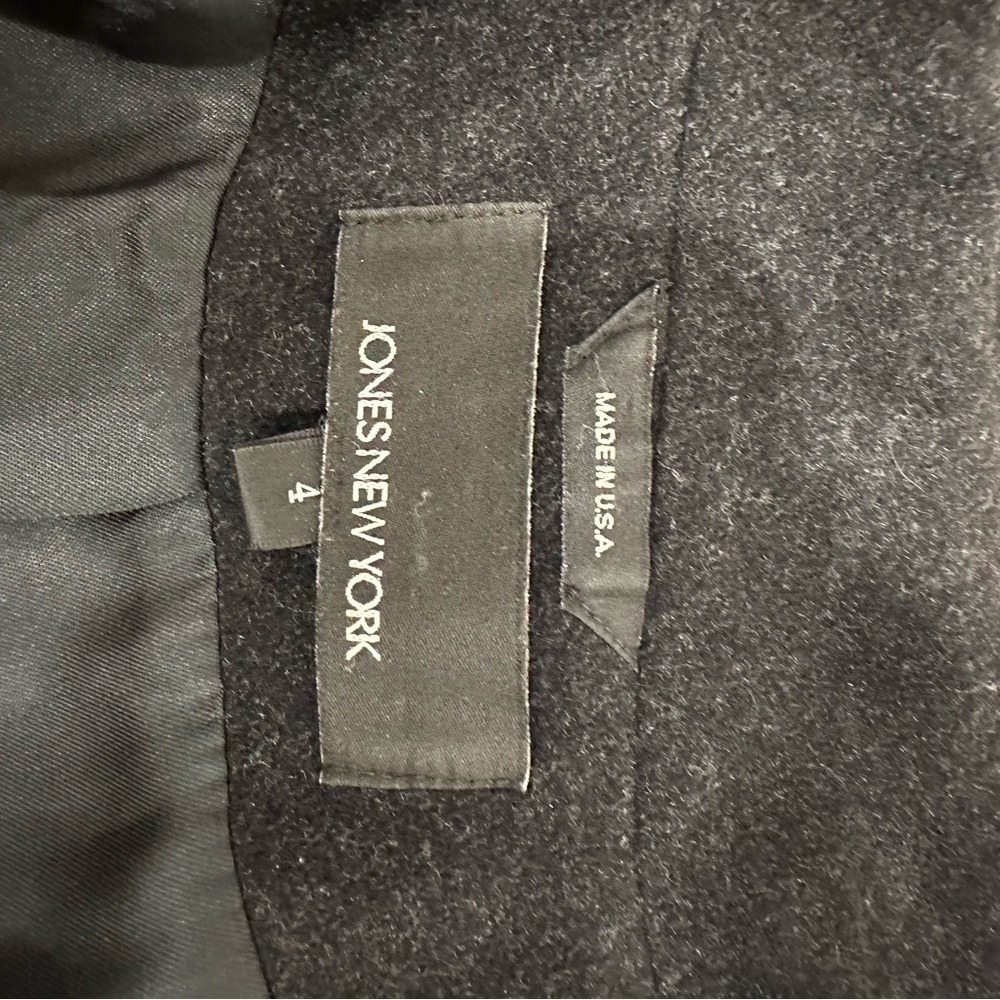 Double-breasted pea coat Jones New York dark charcoal size 4 - Picture 4 of 6